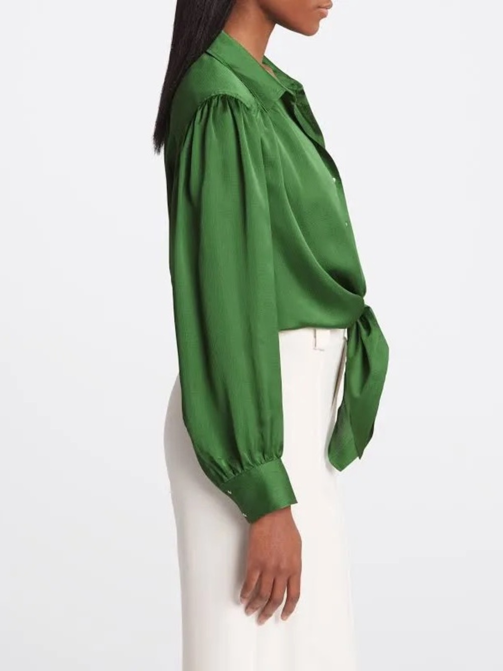 Ba&Sh Féria Tie Shirt in Vert - Picture 7 of 11